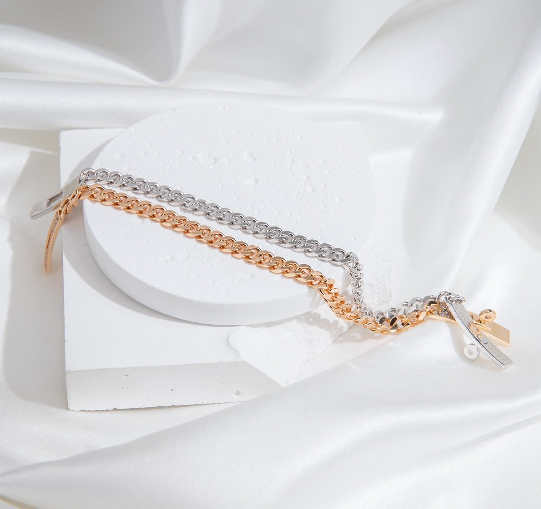 [GALE]KELLY CHAIN SILVER DIAMOND BRACELET