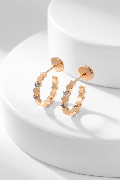 [GALE]BEE LOVE DIAMOND HOOP EARRINGS