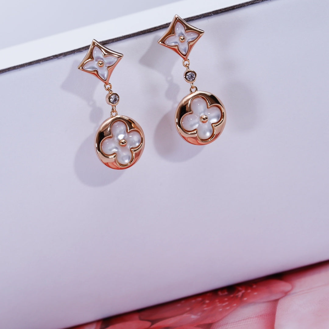 [GALE]STAR AND SUN PINK GOLD MOP DROP EARRINGS