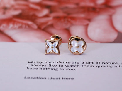 [GALE]STAR AND SUN PINK GOLD MOP STUD EARRINGS