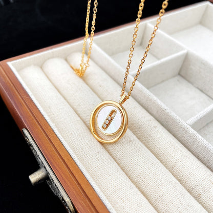 [GALE]LUCKY MOVE MOP PINK GOLD NECKLACE