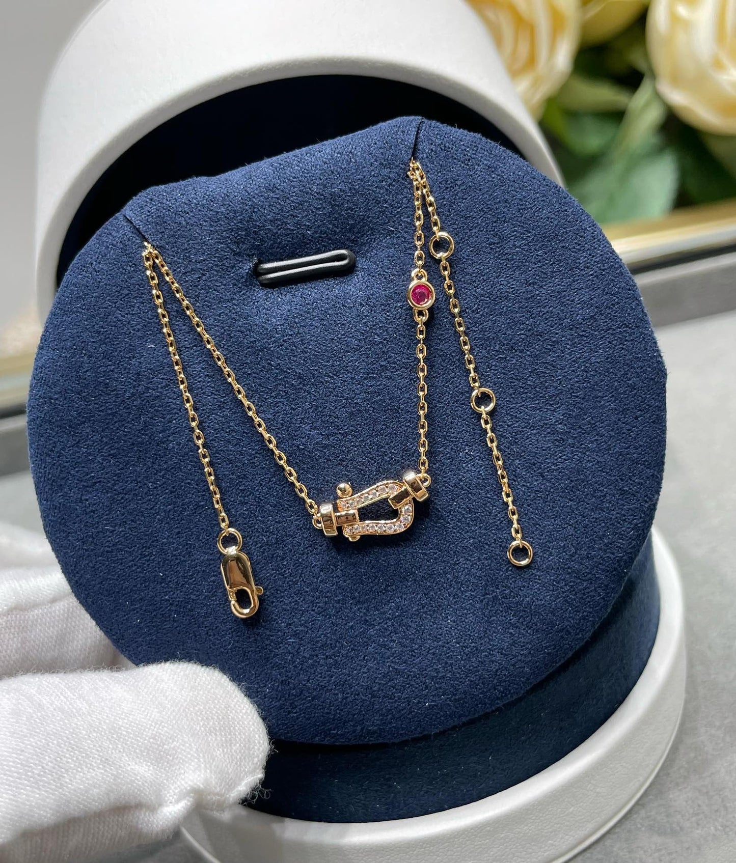 [GALE]FORCE 10 DIAMOND PINK GOLD NECKLACE