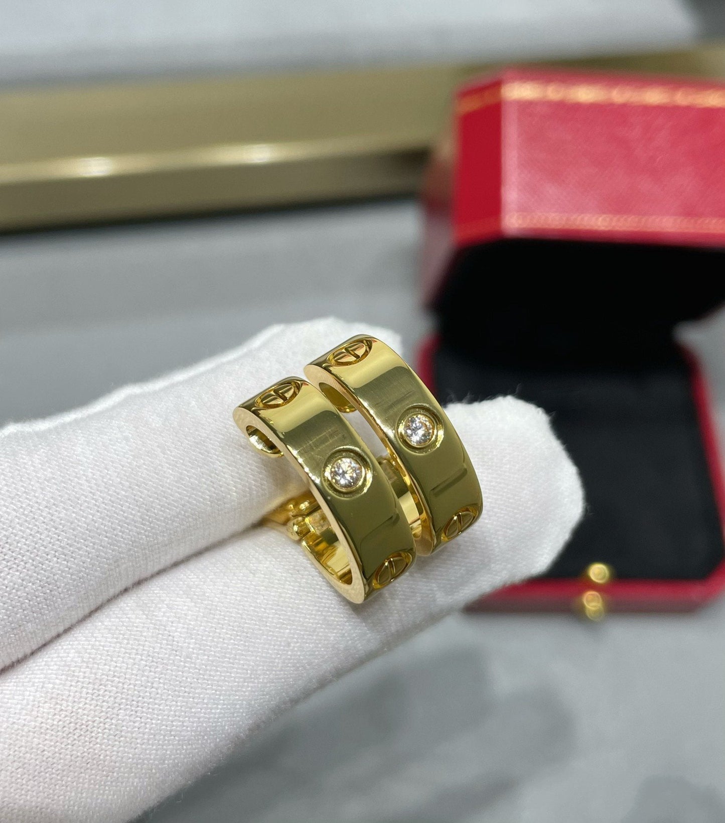 [GALE]LOVE 5.5MM 1 DIAMOND EARRINGS