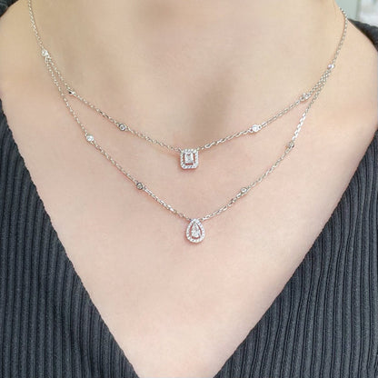 [GALE]MY TWIN 2 ROW DIAMOND NECKLACE