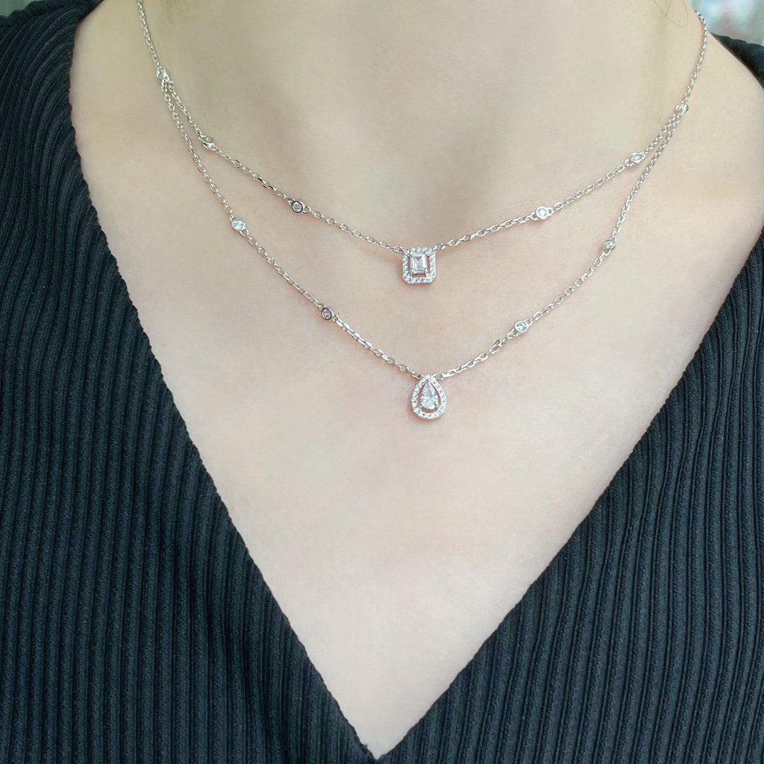 [GALE]MY TWIN 2 ROW DIAMOND NECKLACE