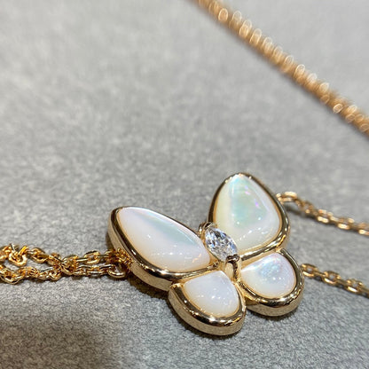 [GALE]BUTTERFLY MOP DIAMOND NECKLACE