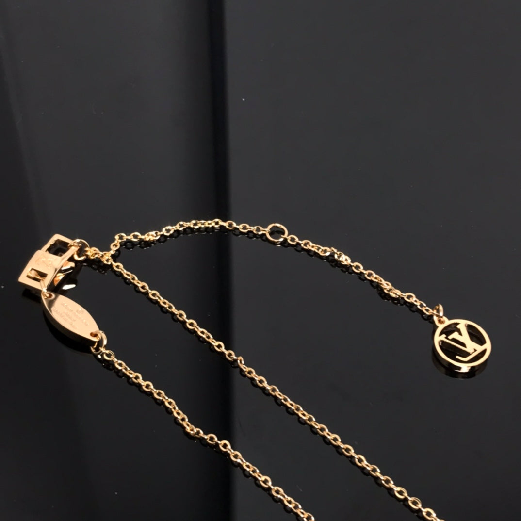 [GALE]COLOR BLOSSOM PINK MOP SUN GOLD NECKLACE