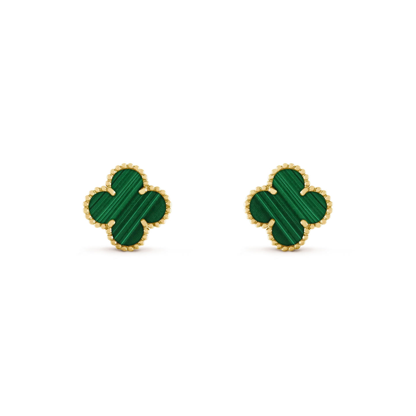 [GALE]CLOVER MEDIUM 1 MOTIFS MALACHITE  EARRINGS
