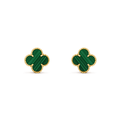[GALE]CLOVER MEDIUM 1 MOTIFS MALACHITE  EARRINGS