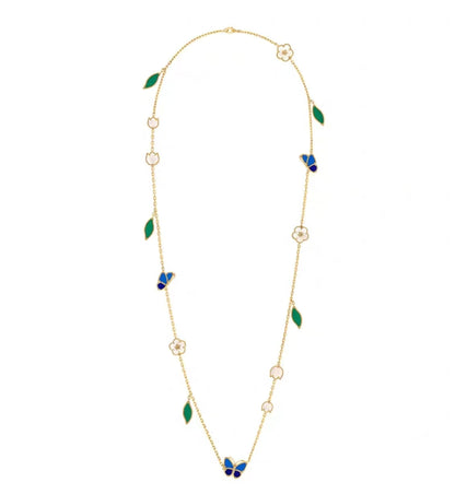 [GALE]LUCKY SPRING BUTTERFLY 15 FLOWER NECKLACE