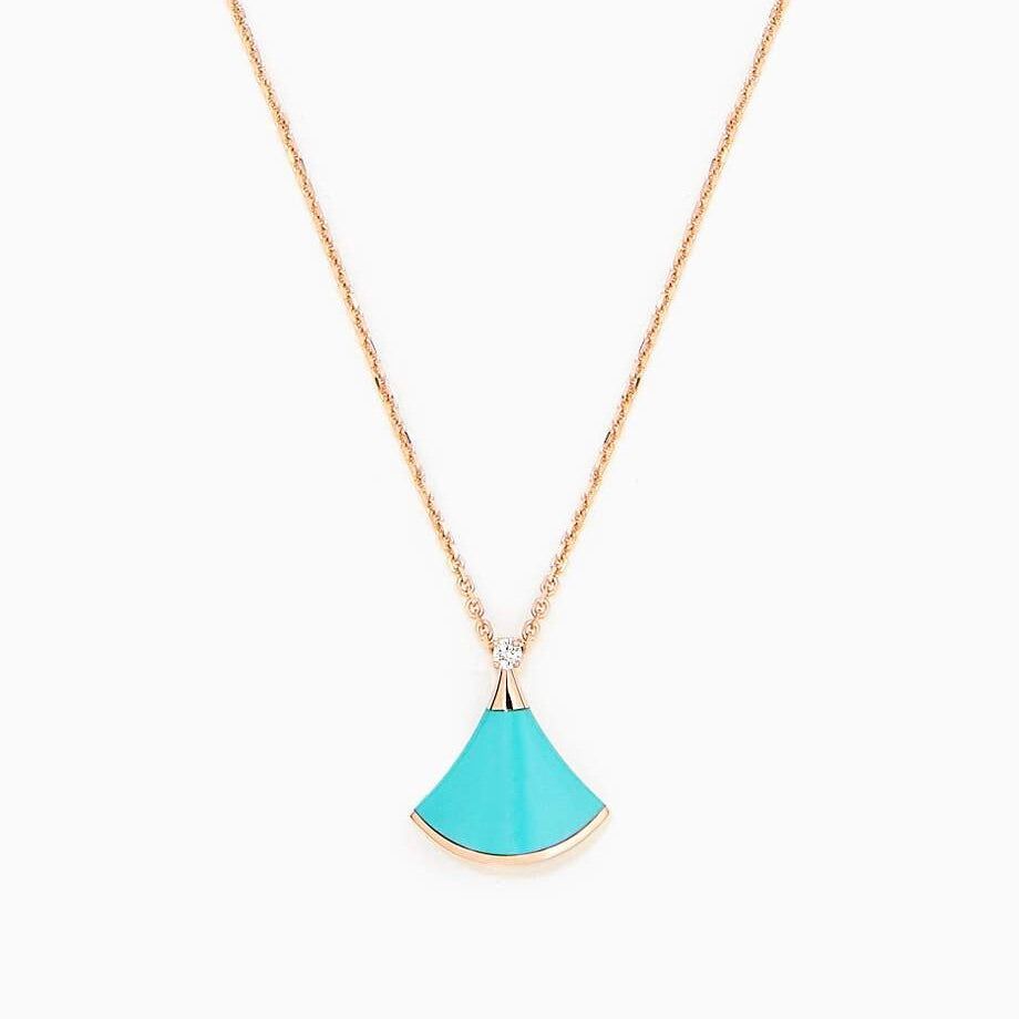 [GALE]DREAM NECKLACE TURQUOISE PINK GOLD