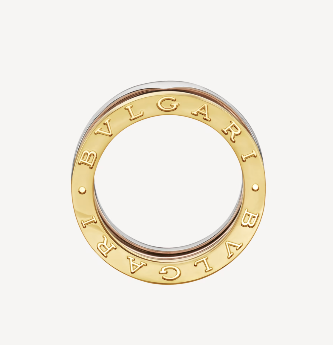 [GALE]ZERO 1 THREE-BAND ROSE WHITE AND YELLOW RING