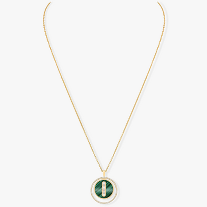 [GALE]LUCKY MOVE 3 DIAMOND MALACHITE GOLD DIAMOND NECKLACE