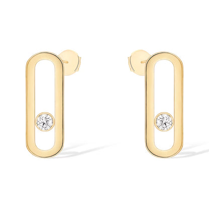 [GALE]MOVE UNO SMALL 1 DIAMOND EARRINGS