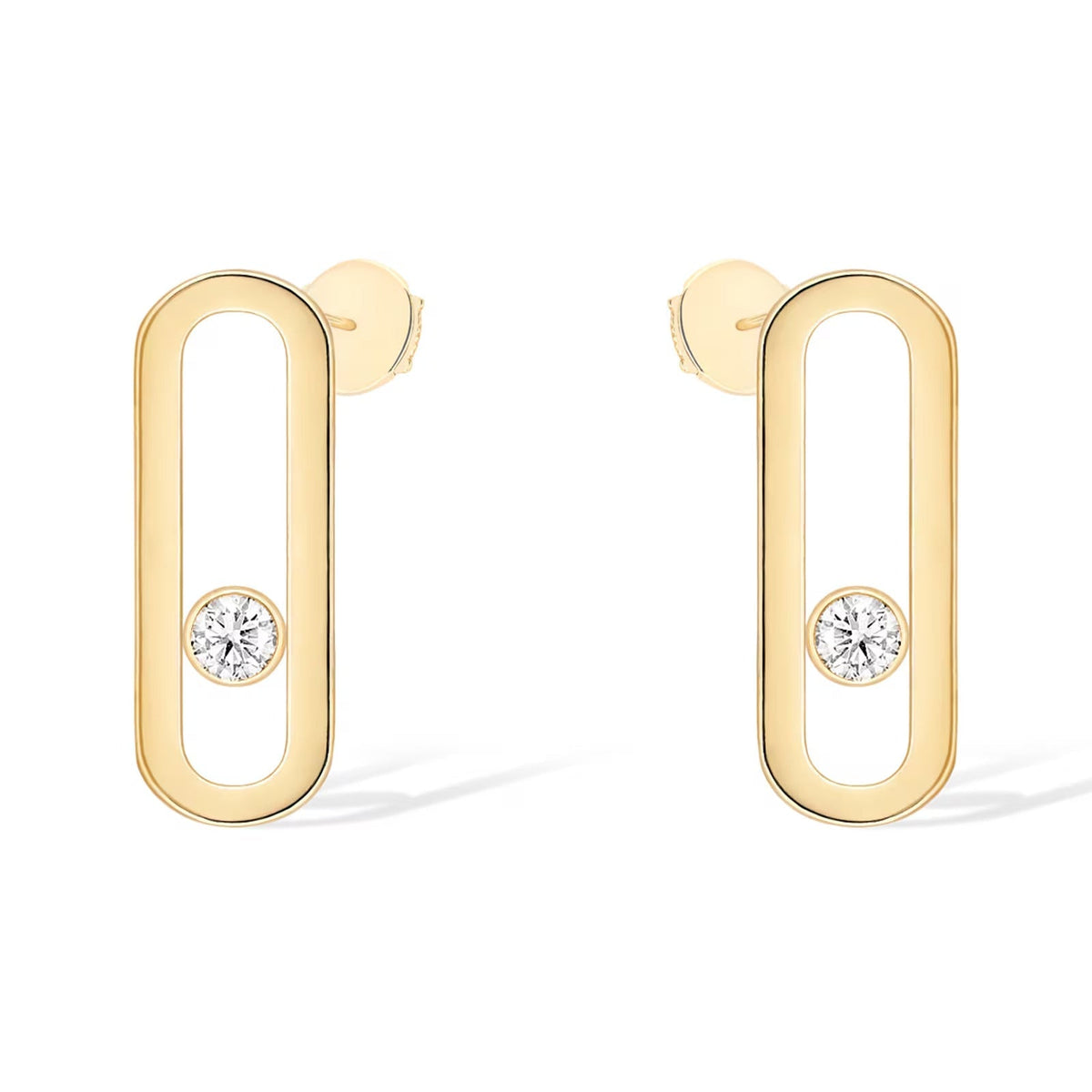 [GALE]MOVE UNO SMALL 1 DIAMOND EARRINGS