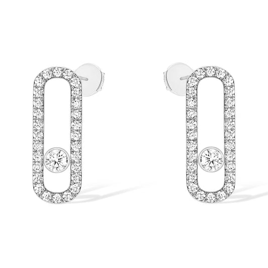 [GALE]MOVE UNO STUD DIAMOND PAVED EARRINGS