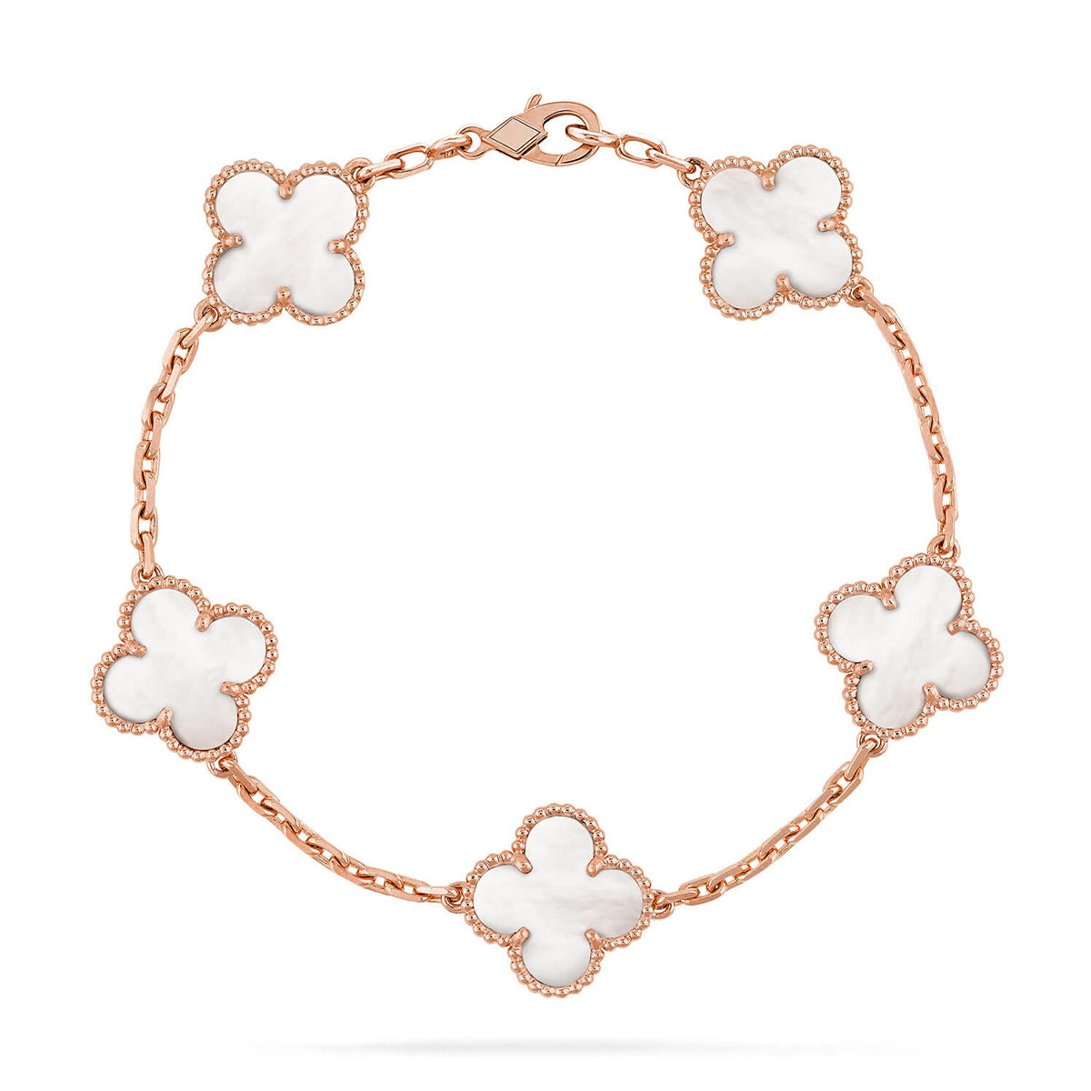 [GALE]CLOVER WHITE PEARL MOP 5 MOTIF BRACELET COLLECTION