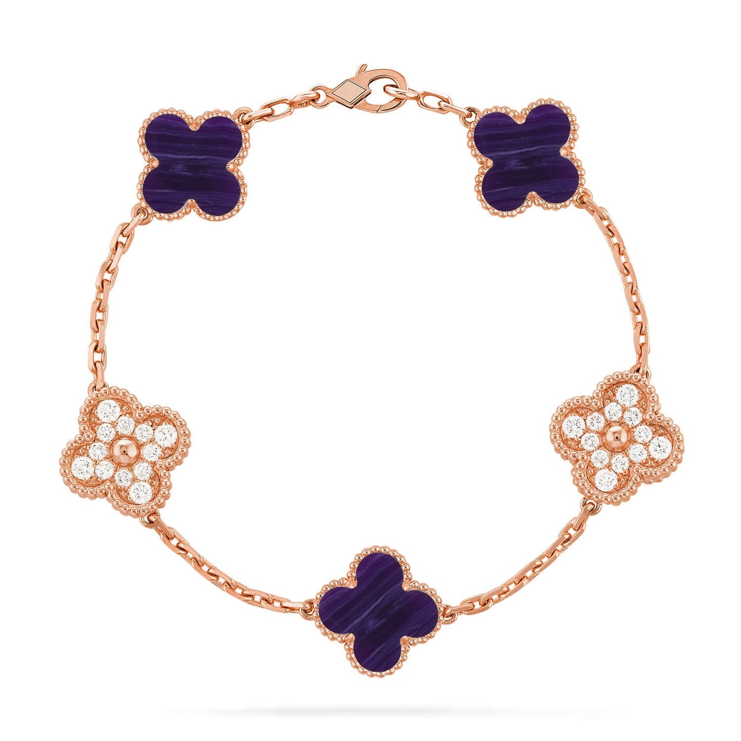[GALE]CLOVER 5 MOTIF PURPLE STRIPES BRACELET COLLECTION