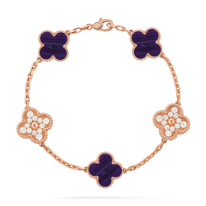[GALE]CLOVER 5 MOTIF PURPLE STRIPES BRACELET COLLECTION