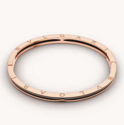 [GALE]ZERO 1 PINK GOLD WITH MATTE BLACK CERAMIC BRACELET