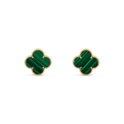 [GALE]CLOVER MINI 9.5MM MALACHITE  EARRINGS
