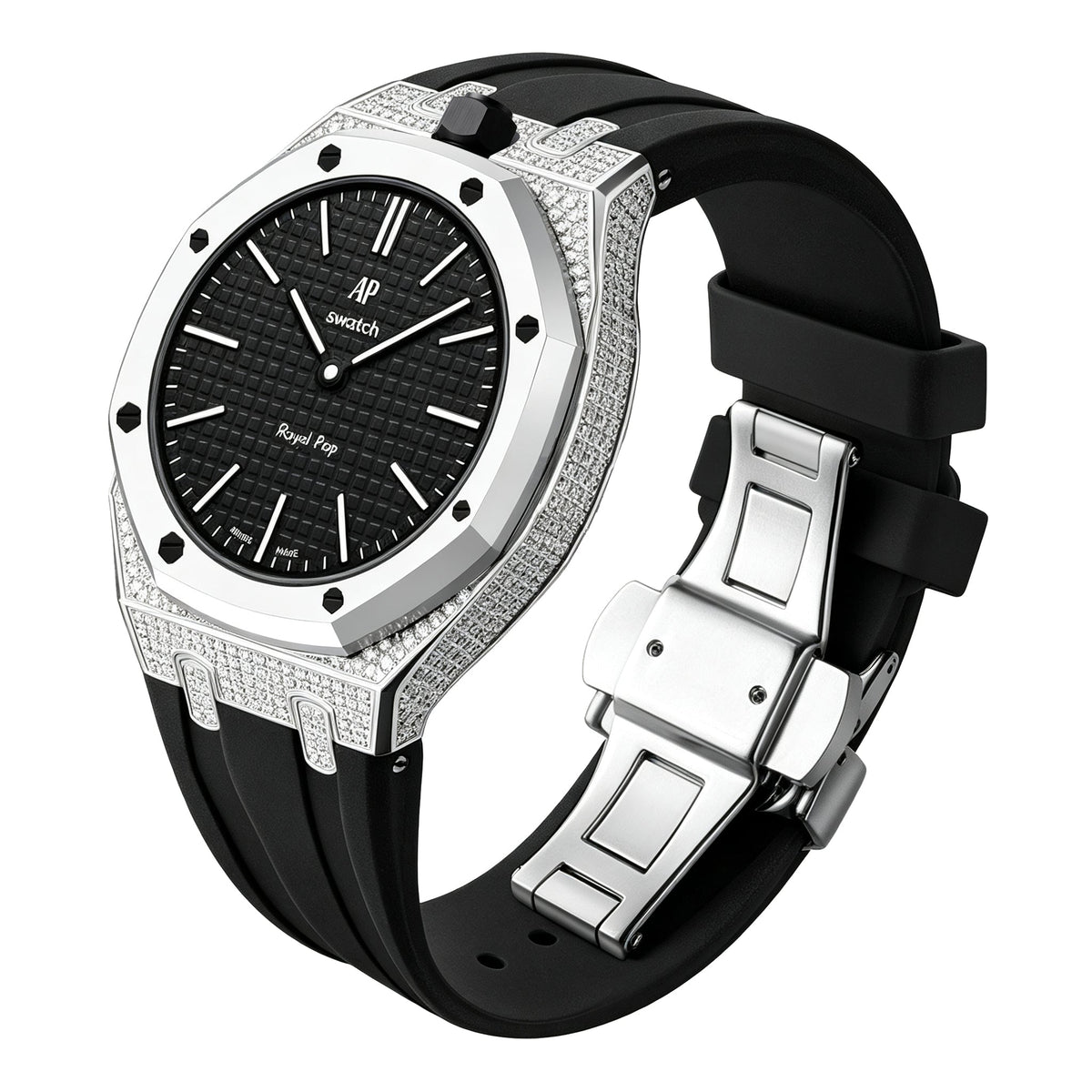 Royal Oak Pop Exclusive Steel Case With Diamond(Moissanite) & Silicone Strap