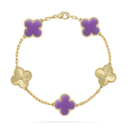 [GALE]CLOVER 5 MOTIF LIGHT PURPLE BRACELET COLLECTION