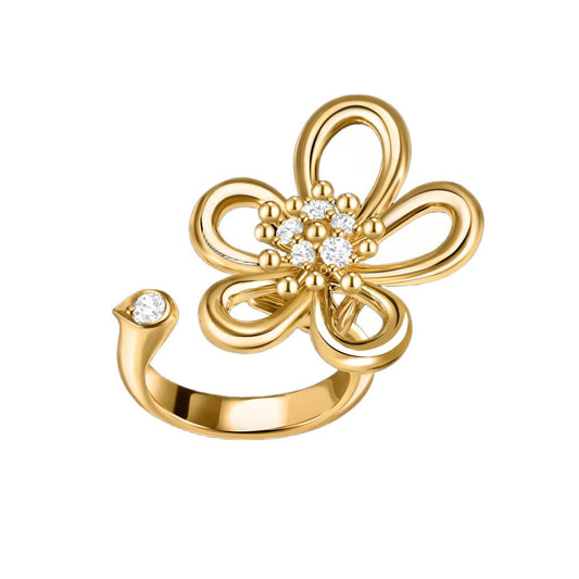[GALE JURI]  FLOWERLACE OPEN RING 5 DIAMONDS