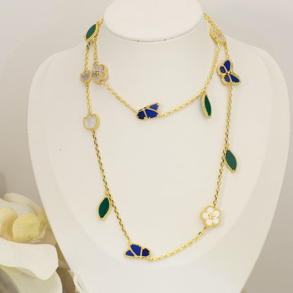 [GALE]LUCKY SPRING BUTTERFLY 15 FLOWER NECKLACE