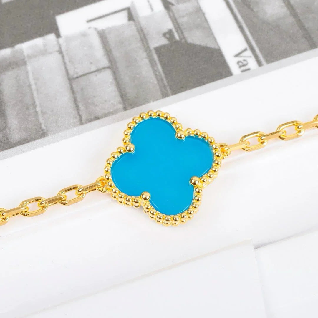 [GALE] CLOVER 5 MOTIF TURQUOISE BRACELET COLLECTION
