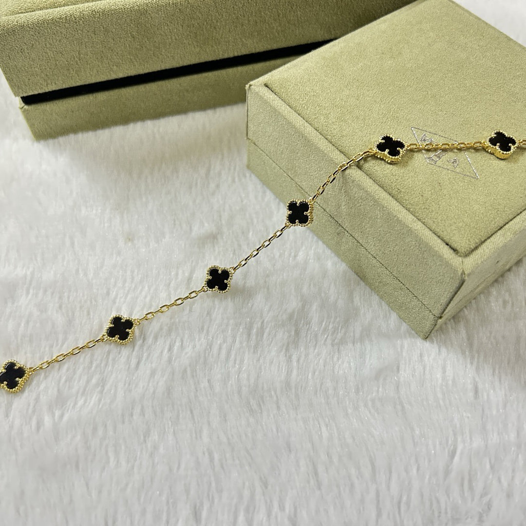 [GALE]CLOVER 6 MOTIF  ONYXS BRACELET