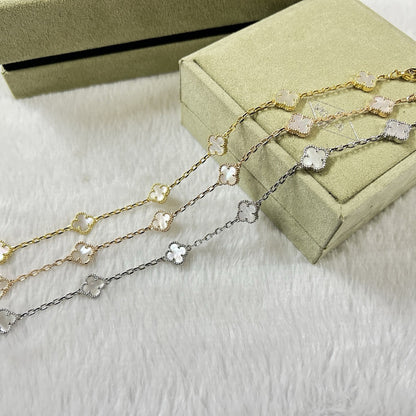 [GALE]CLOVER 6 MOTIF WHITE MOP BRACELET