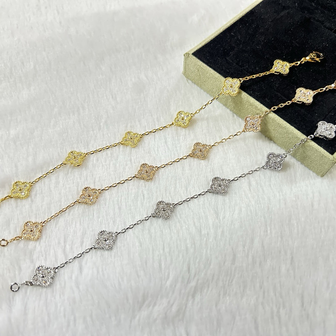 [GALE]CLOVER 6 MOTIF DIAMOND BRACELET