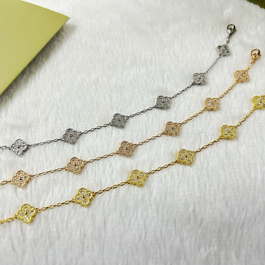 [GALE]CLOVER 6 MOTIF DIAMOND BRACELET