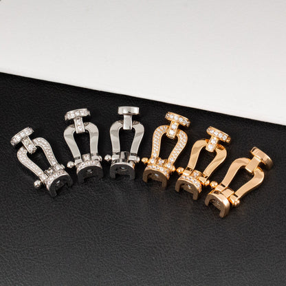 [GALE]FORCE LARGE HORSESHOE FULL DIAMOND BRACELET SILVER
