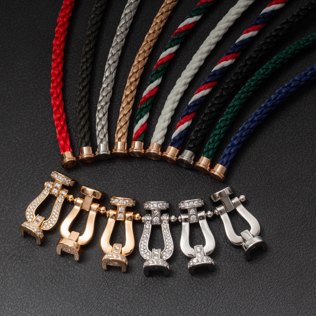 [GALE]FORCE LARGE HORSESHOE FULL DIAMOND BRACELET SILVER