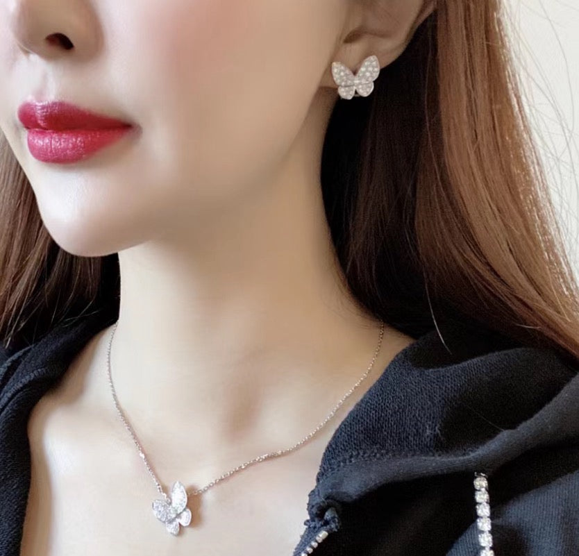 [GALE]BUTTERFLY ALL DIAMOND EARRINGS