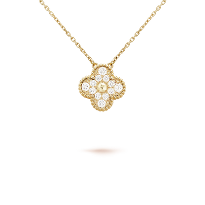 [GALE]CLOVER 15MM DIAMOND SINGLE FLOWER NECKLACE