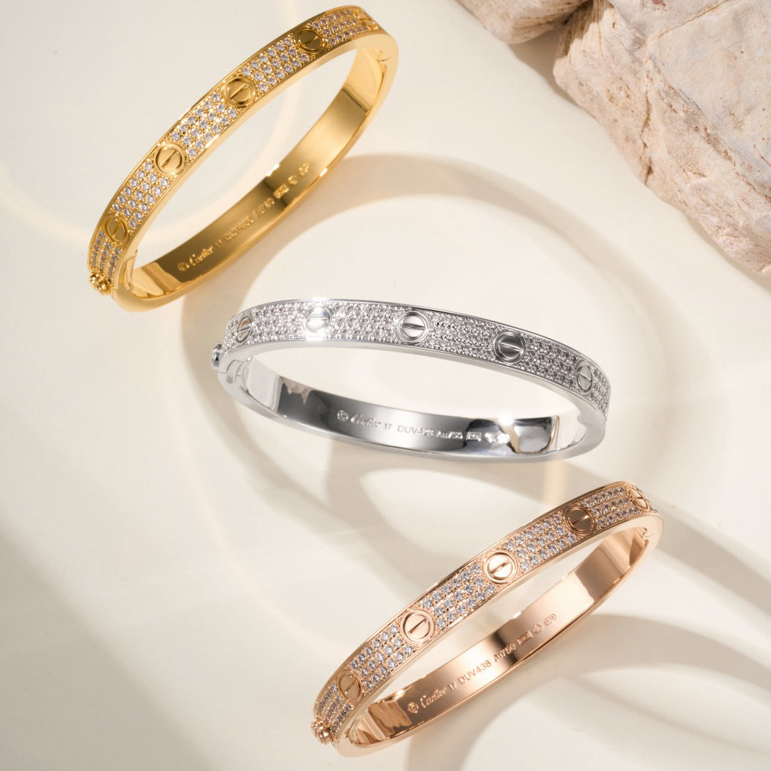 [GALE] LOVE BRACELET 6.1MM DIAMOND-PAVED