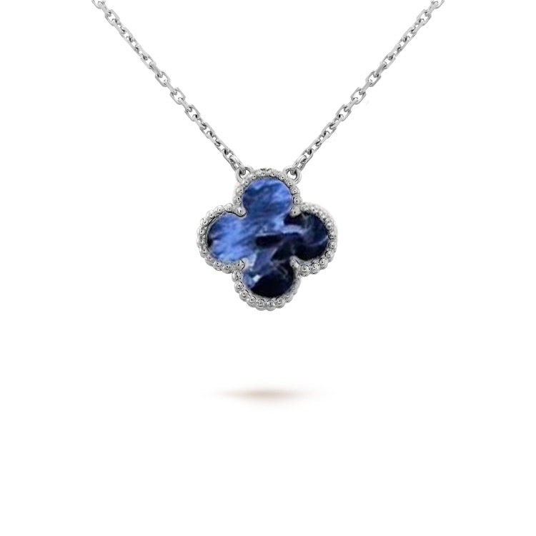 [GALE]CLOVER 15MM PIETERSITE NECKLACE SILVER