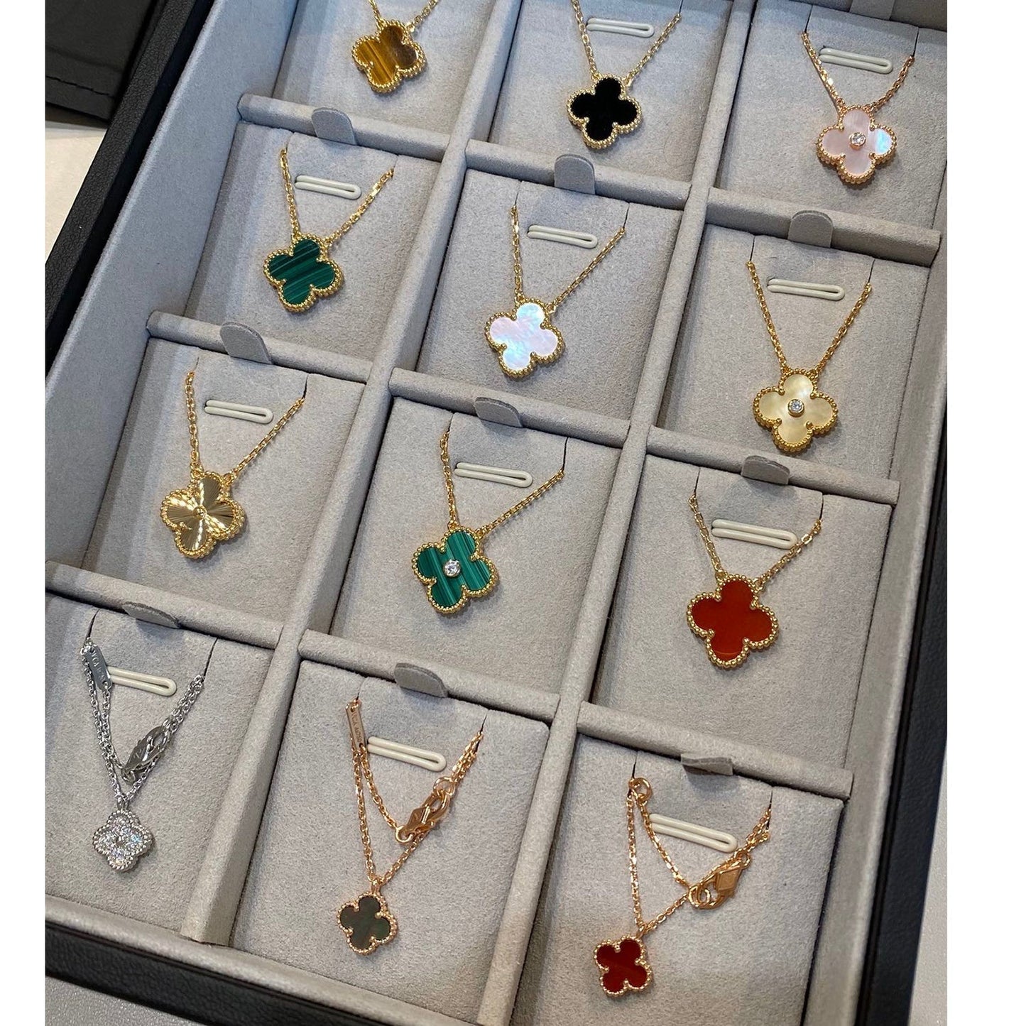 [GALE]CLOVER 15MM LASER NECKLACE SILVER