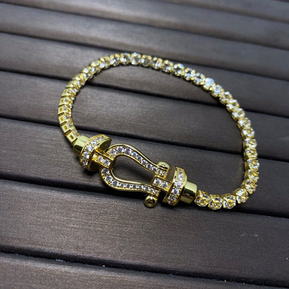 [GALE]FORCE  LARGE HORSESHOE FULL DIAMOND TENNIS BRACELET
