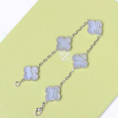 [GALE] CLOVER 5 MOTIF PURPLE CHALCEDONY BRACELET COLLECTION