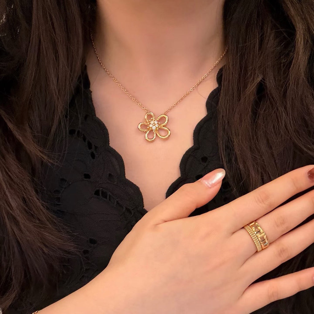 [GALE JURI]FLOWERLACE NECKLACE 5 DIAMONDS