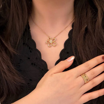 [GALE JURI]FLOWERLACE NECKLACE 5 DIAMONDS
