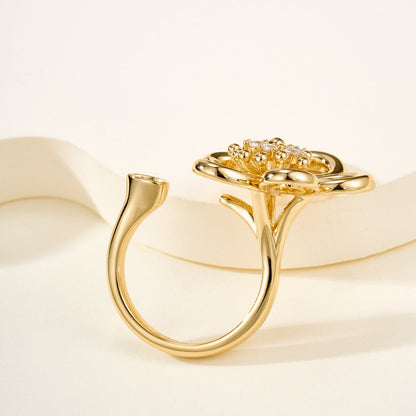 [GALE JURI]  FLOWERLACE OPEN RING 5 DIAMONDS