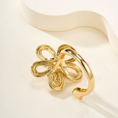 [GALE JURI]  FLOWERLACE OPEN RING 5 DIAMONDS