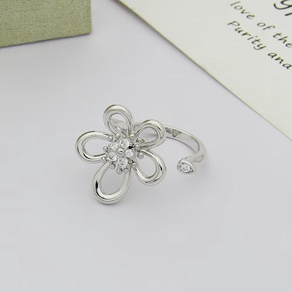 [GALE JURI]  FLOWERLACE OPEN RING 5 DIAMONDS