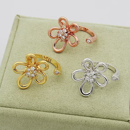 [GALE JURI]  FLOWERLACE OPEN RING 5 DIAMONDS