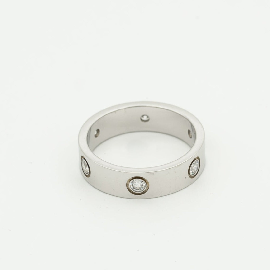 [GALE]LOVE RING 5.5MM 6 DIAMONDS SILVER